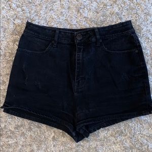 High Waister Black Denim BDG Shorts